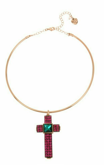 Betsey Johnson Jewelry - Duchess of betseyville crystal hard wire cross